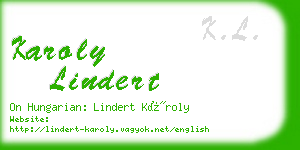 karoly lindert business card